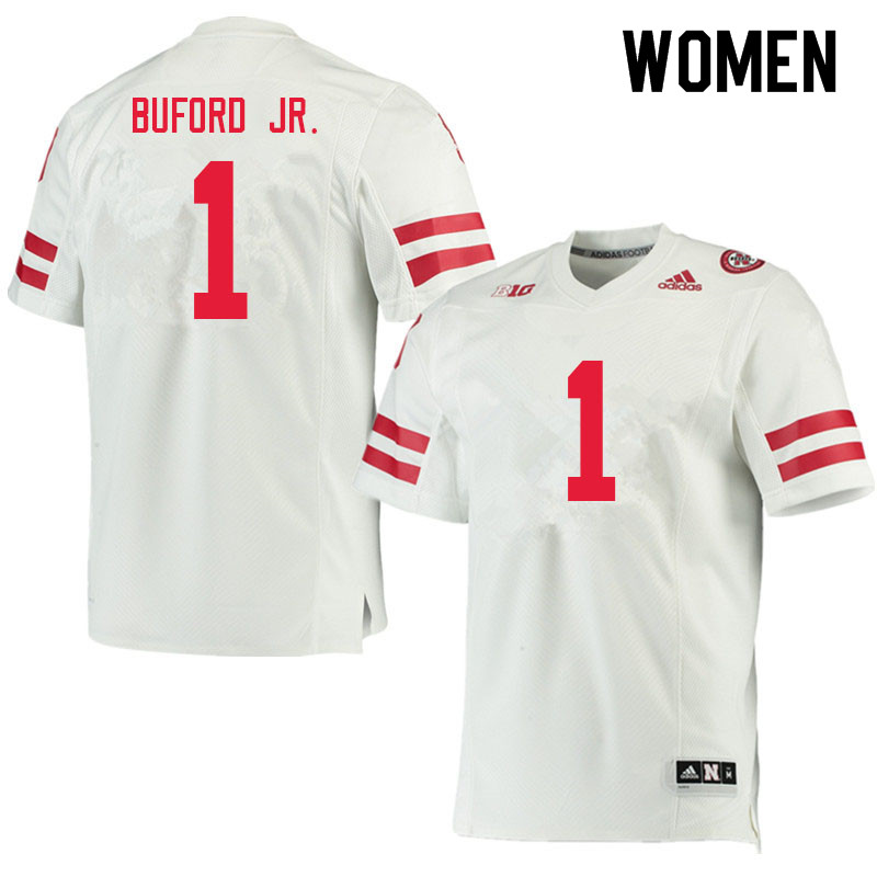 Women #1 Marques Buford Jr. Nebraska Cornhuskers College Football Jerseys Sale-White - Click Image to Close